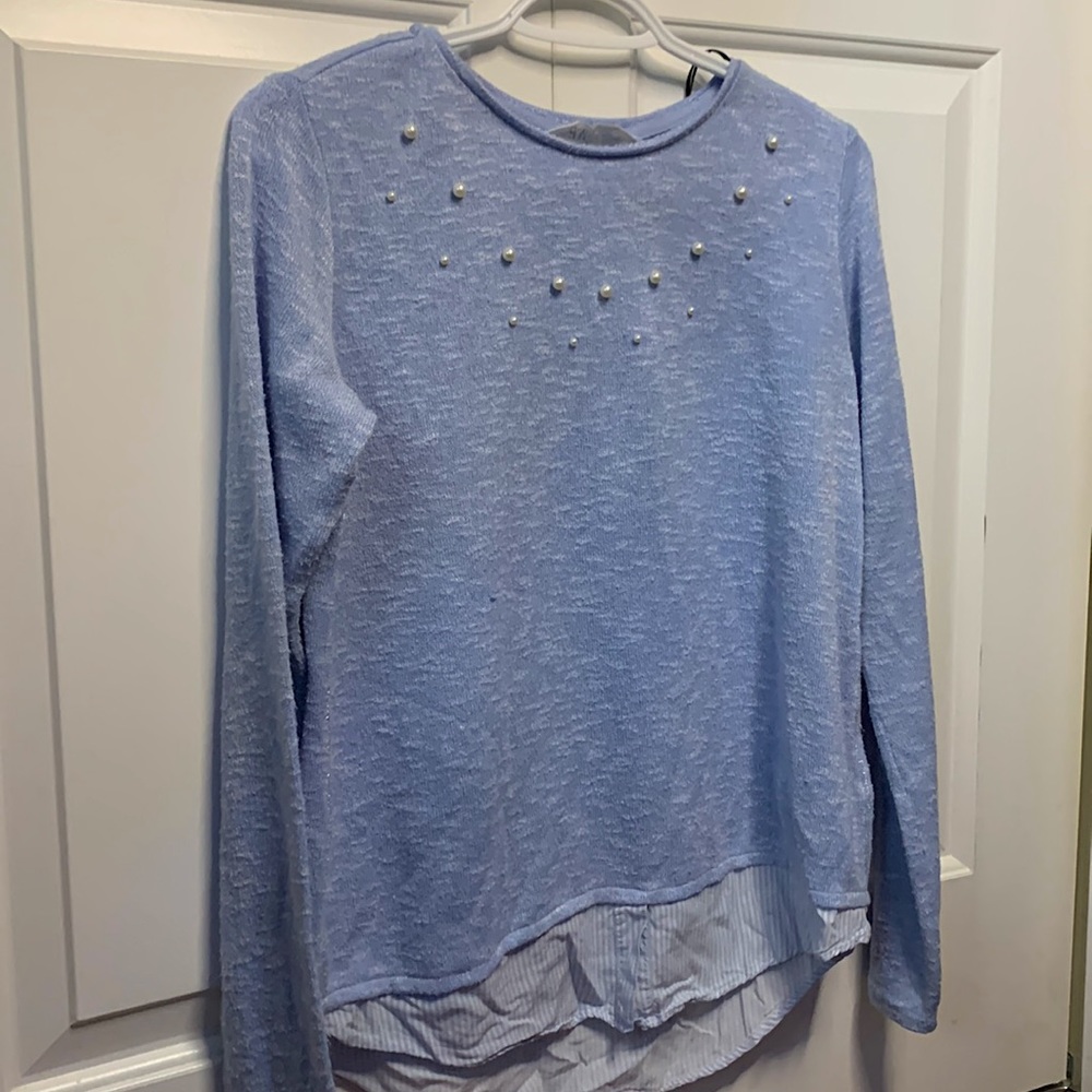 H&M Pearl-Beaded Jersey Top
